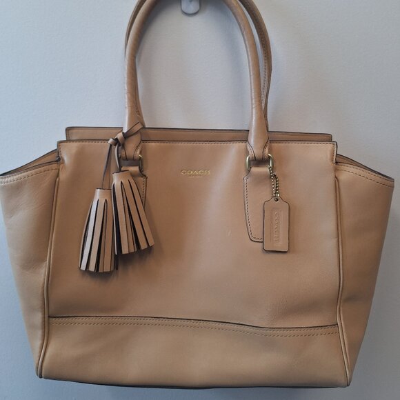Coach Legacy Candace Sand Beige Leather Carryall Satchel K1249-24201 - Picture 1 of 7